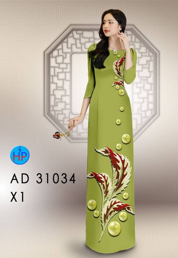 Vải Áo Dài Hoa In 3D AD 31034 37